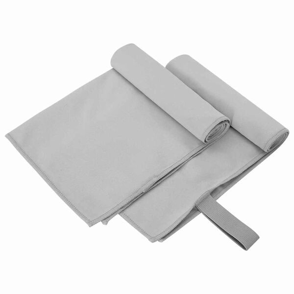 vidaXL Asciugamani Sportivi 2 pcs Grigio 50 x 30 cm