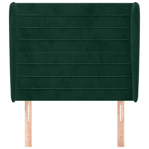 vidaXL Testiera ad Orecchio Verde Scuro 93x23x118/128 cm in Velluto