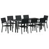vidaXL Set da Pranzo per Giardino 9 pcs Nero