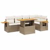 vidaXL Set Divano da Giardino 6 pz con Cuscini Beige in Polyrattan