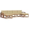 vidaXL Set di divani da esterno 6 pz Naturale e Beige