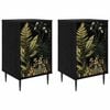 vidaXL Armadio da Notte RHENEN 2 pz Rovere Nero 36 x 33 x 61 cm