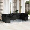 vidaXL Set Divano da Giardino con archiviazione 10 pcs Nero polyrattan