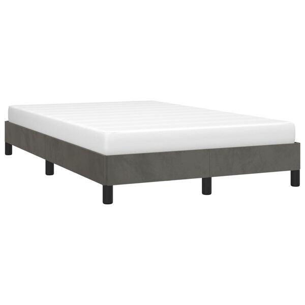 vidaXL Giroletto senza Materasso Grigio Scuro 120x190 cm Velluto