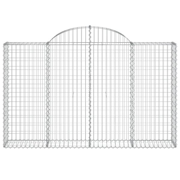 vidaXL Cesti Gabbioni ad Arco 30 pz 200x30x120/140 cm Ferro Zincato