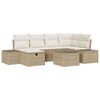 vidaXL Set Divano da Giardino con cuscino 7 pcs Beige polyrattan