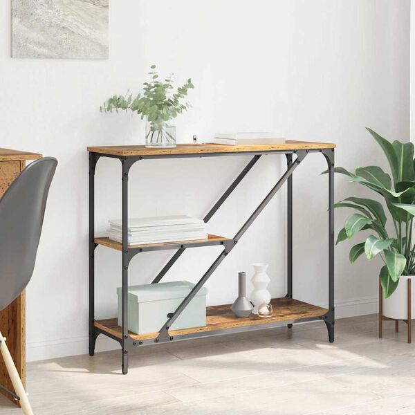 vidaXL Tavolo consolle Legno vecchio 88,5 x 30 x 75 cm