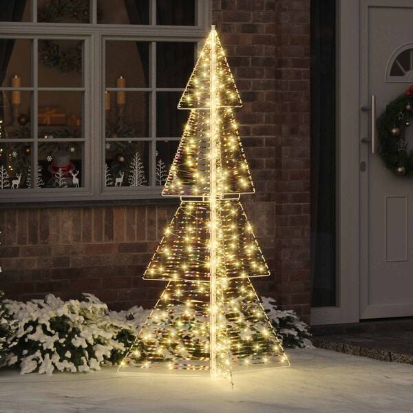 vidaXL Albero di Natale con 240 LED Bianco caldo 180 cm PET