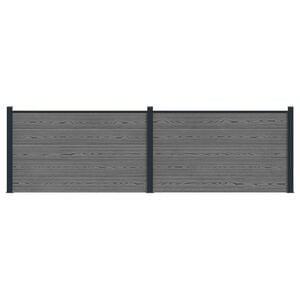 vidaXL Pannello di Recinzione 2 pcs WPC e Alluminio Grigio