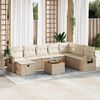 vidaXL Set Divano da Giardino 9 pz con Cuscini Beige in Polyrattan
