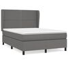 vidaXL Giroletto a Molle con Materasso Grigio 140x200 cm in Similpelle