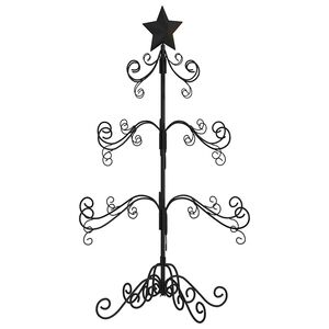 vidaXL Albero di Natale Decorativo in Metallo Nero 90 cm