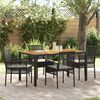 vidaXL Set da Pranzo per Giardino 5 pcs Nero polyrattan