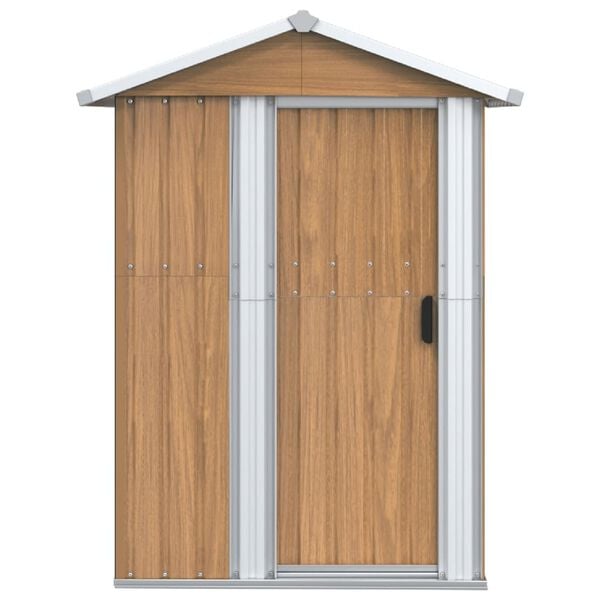 vidaXL Casetta da giardino marrone 126x97,5x177 cm in acciaio zincato