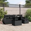 vidaXL Set Divano da Giardino 6 pz con Cuscini Nero in Polyrattan
