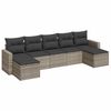 vidaXL Set Divani da Giardino 7pz con Cuscini Grigio Chiaro Polyrattan