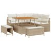 vidaXL Set Divano da Giardino con cuscino 8 pcs Beige e Crema