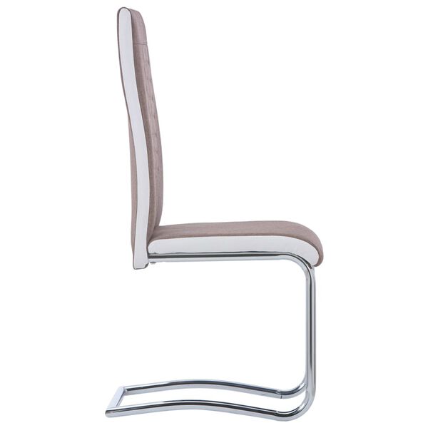 vidaXL Sedie da Pranzo a Sbalzo 4 pz Marroni in Tessuto