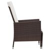 vidaXL Sedia da Giardino Reclinabile con Cuscino in Polyrattan Marrone