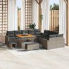 vidaXL Set Divano da Giardino con cuscino 17 pcs Grigio polyrattan