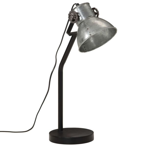 vidaXL Lampada da Scrivania 25 W Argento Vintage 17x17x60 cm E27