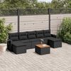 vidaXL Set Divani da Giardino con Cuscini 8 pz Nero in Polyrattan
