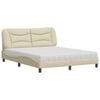 vidaXL Letto con Materasso Hvar Crema 160x200 cm in Tessuto