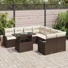 vidaXL Set Divano da Giardino con cuscino 9 pcs Marrone Poly Rattan