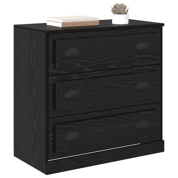 vidaXL Credenza Rovere Nero 70 x 35,5 x 67,5 cm Legno multistrato