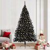 vidaXL Albero di Natale artificiale con luci integrate Nero 210 cm PVC