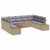vidaXL Set Divano da Giardino 9 pz Beige polyrattan