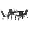 vidaXL Set da Pranzo per Giardino 5 pcs Nero