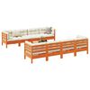 vidaXL Set Divani Giardino 9 pz con Cuscini Marrone Cera Massello Pino