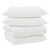 vidaXL Duvet Invernale con cuscino 3 pz Bianco Microfibra