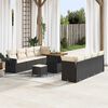 vidaXL Set Divano da Giardino 11 pcs Nero e Crema polyrattan