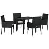 vidaXL Set da Pranzo per Giardino 5 pz Nero polyrattan