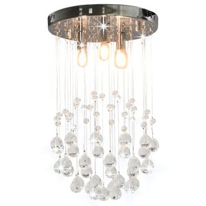 vidaXL Lampadario Perle di Cristallo a Sfera Argento 3 Lampadine G9