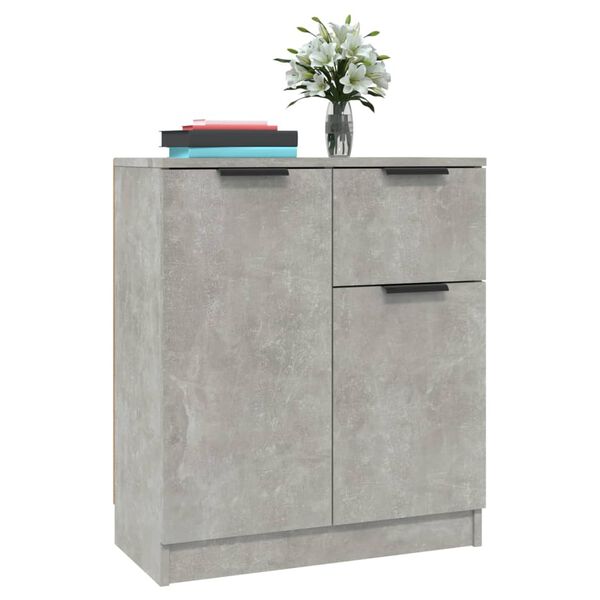 vidaXL Credenze 2 pz Grigio Cemento 60x30x70 cm in Legno Multistrato