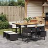 vidaXL Set da Pranzo da Giardino 9 pz con Cuscini Nero in Polyrattan