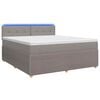 vidaXL Letto box spring con materasso Tortora 140 x 190 cm Tessuto