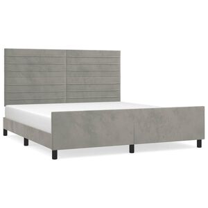 vidaXL Giroletto senza Materasso Grigio Chiaro 160x200 cm Velluto