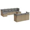 vidaXL Set Divano da Giardino 10 pz con Cuscini Beige in Polyrattan