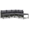 vidaXL Set Divani da Giardino 5 pz con Cuscini in Polyrattan Grigio