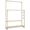 vidaXL Appendiabiti con Ripiani e Ruote 90x35x155 cm in Bamb&ugrave;