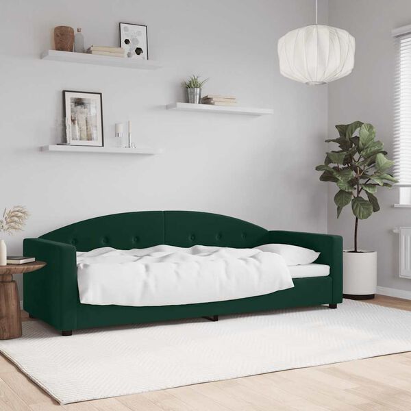 vidaXL Letto da Giorno Verde Scuro 80x200 cm in Velluto
