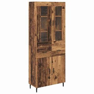 vidaXL Credenza con cassetto 2 pcs Legno vecchio Legno multistrato