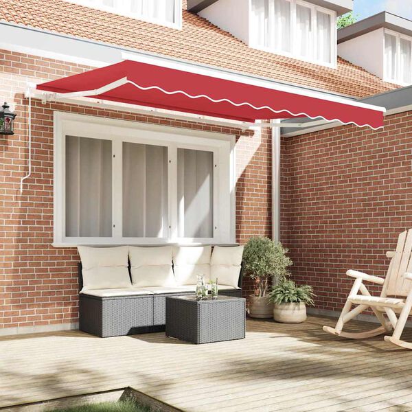 vidaXL Tenda Retrattile Rosso 350 x 200 cm Tessuto