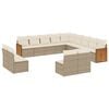 vidaXL Set Divano da Giardino 13 pz con Cuscini Beige in Polyrattan