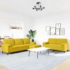 vidaXL Set di Divani 3 pz con Cuscini e Rinforzi Giallo in Velluto