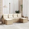 vidaXL Set di divani con cuscino 6 pcs Beige e Bianco polyrattan